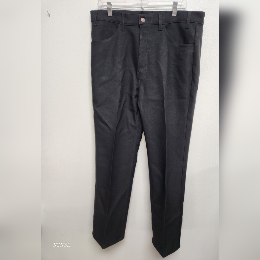Levis Black VINTAGE 90s Polyester Pants Black & Gold Tab Mens 38